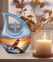 10-inch Cardinal Bird Urn 