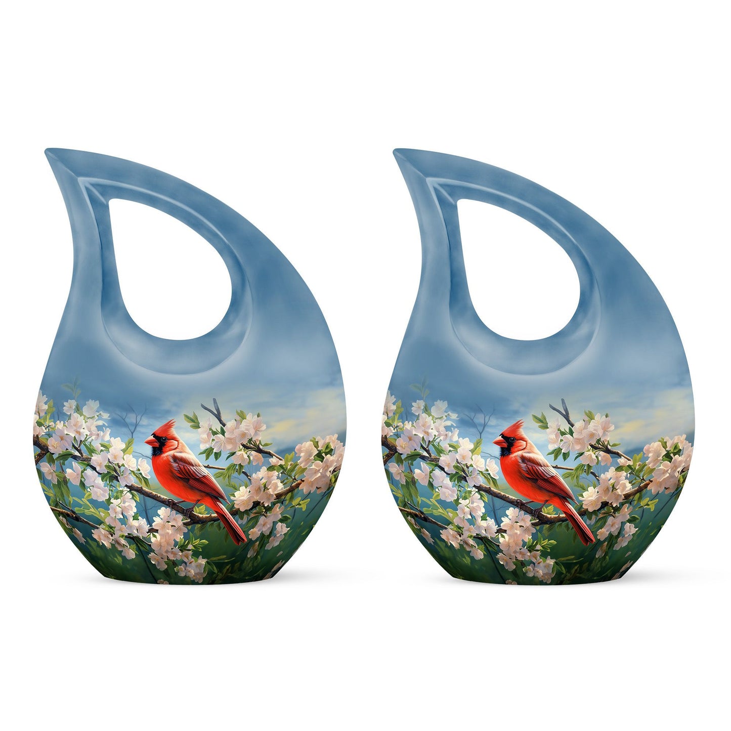 10 inch Cardinal Bird urn 
