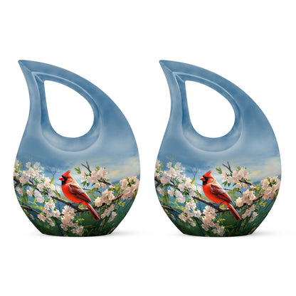 10 inch Cardinal Bird urn 