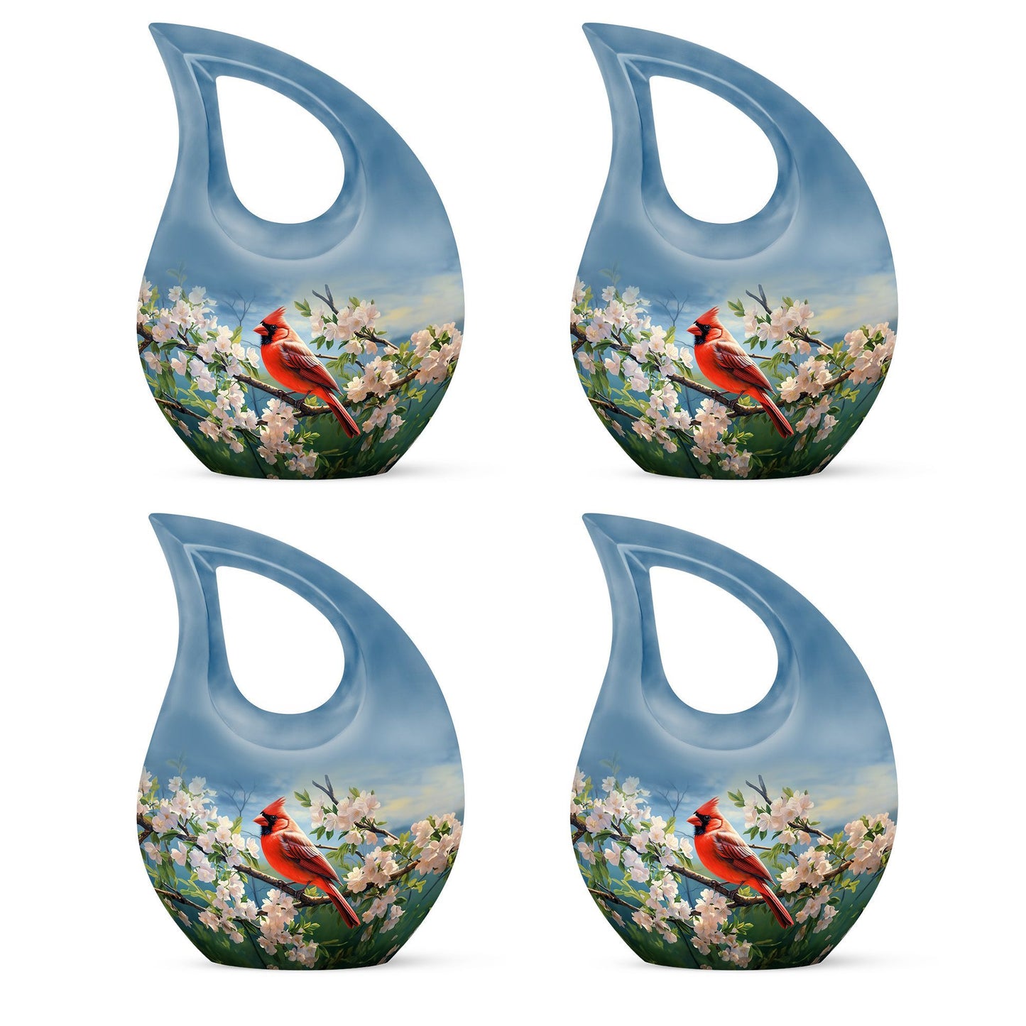 10 inch Cardinal Bird urn 