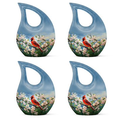 10 inch Cardinal Bird urn 