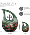 Cross Drop designed Cardinal Bird Urn
