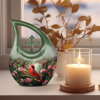 Cross Drop designed Cardinal Bird Urn