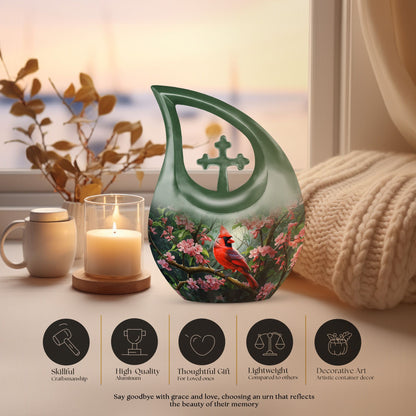 Cross Drop designed Cardinal Bird Urn