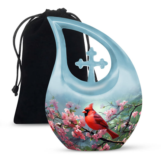 10-inch Cardinal Bird urn