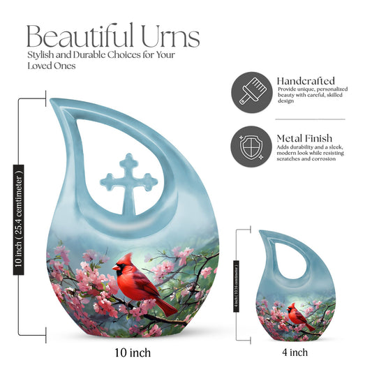 10-inch Cardinal Bird urn