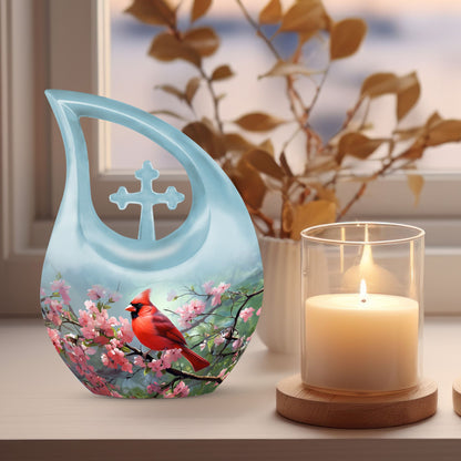 10-inch Cardinal Bird urn