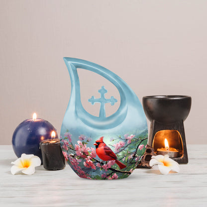 10-inch Cardinal Bird urn