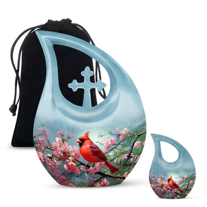 10-inch Cardinal Bird urn