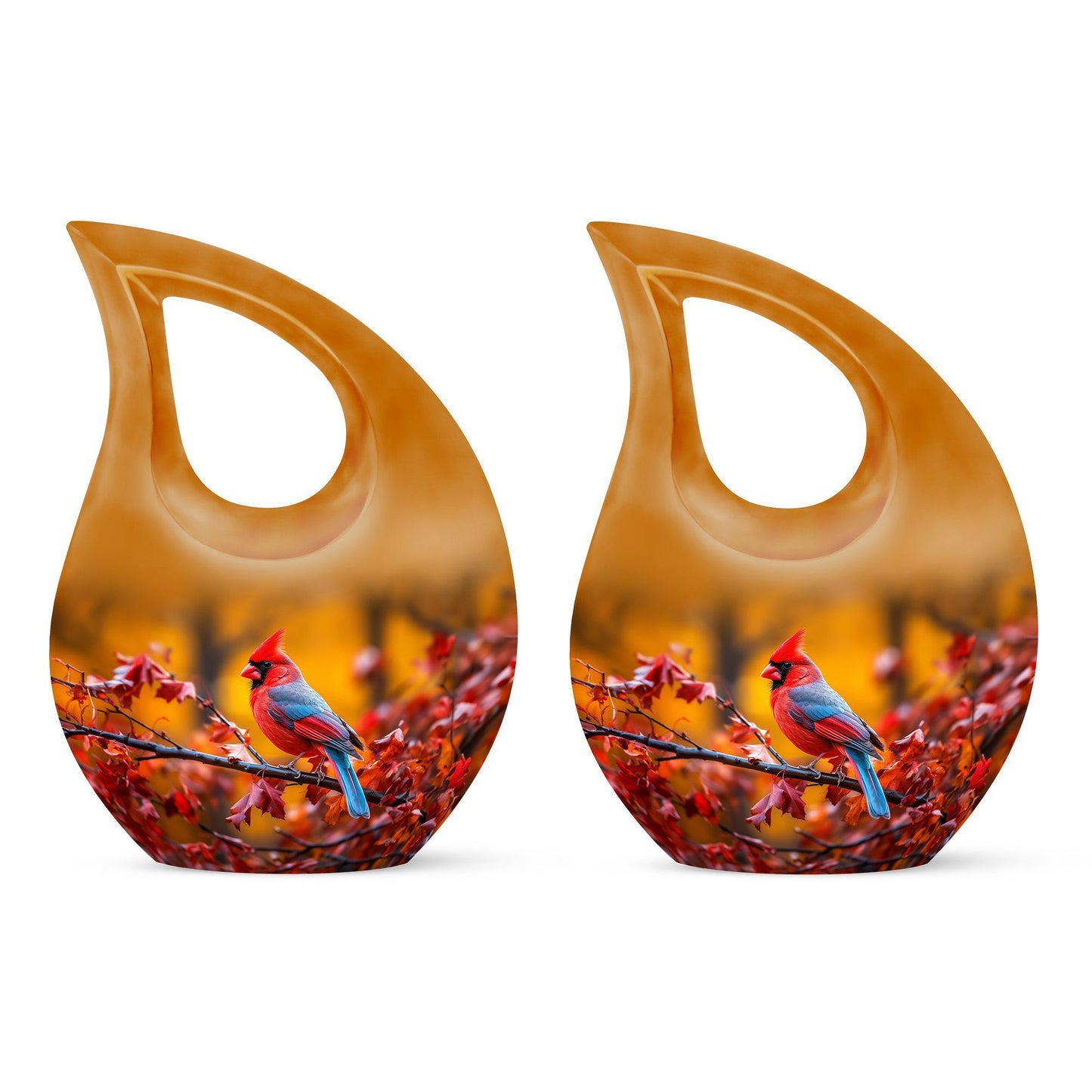 Medium sized Cardinal Bird Urn 