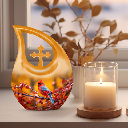 Medium sized Cardinal Bird Urn 