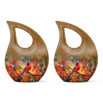 10-inch Cross Drop Design Cardinal Bird Urn