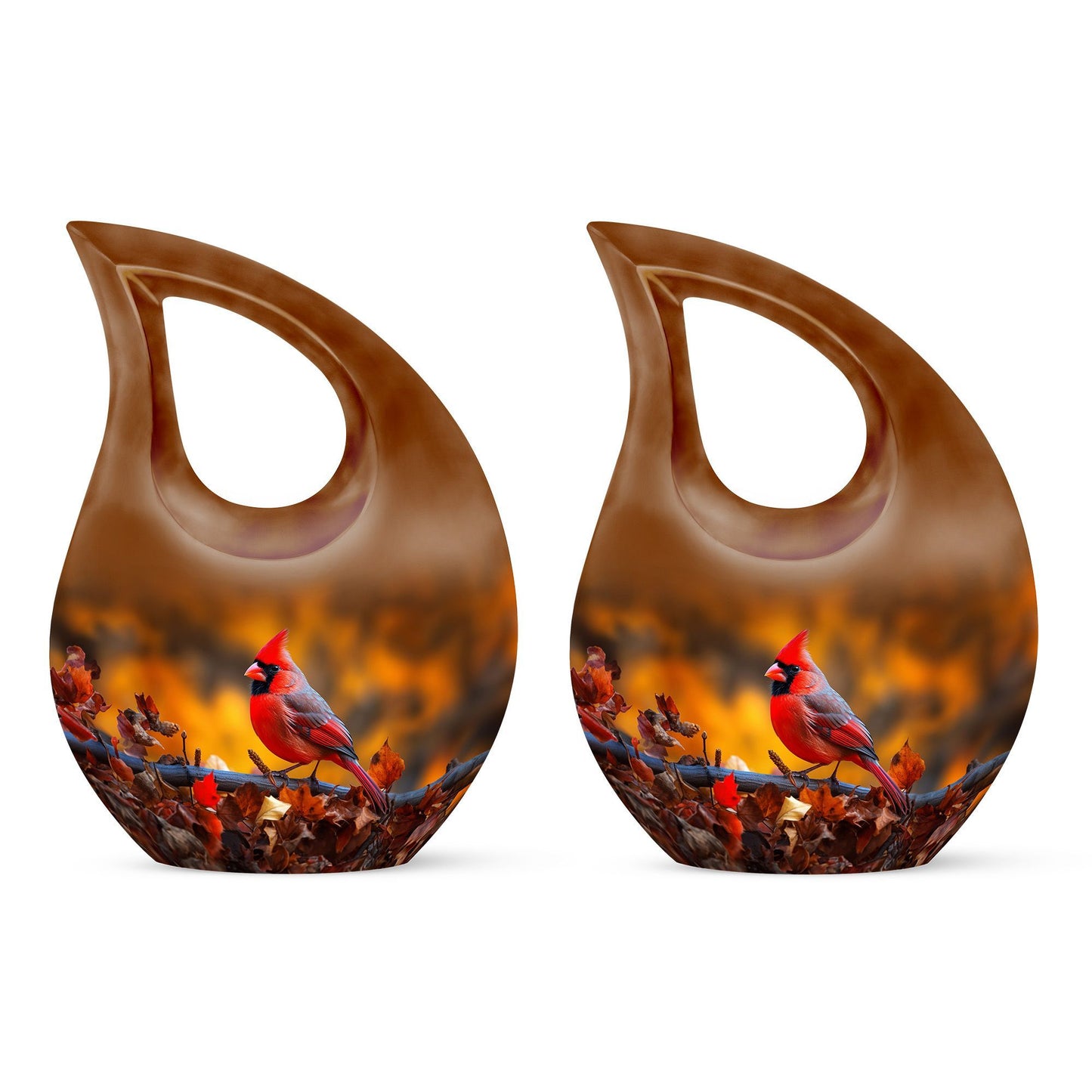 Large 10-inch Cardinal Bird Urn