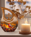 Large 10-inch Cardinal Bird Urn