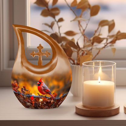 Large 10-inch Cardinal Bird Urn