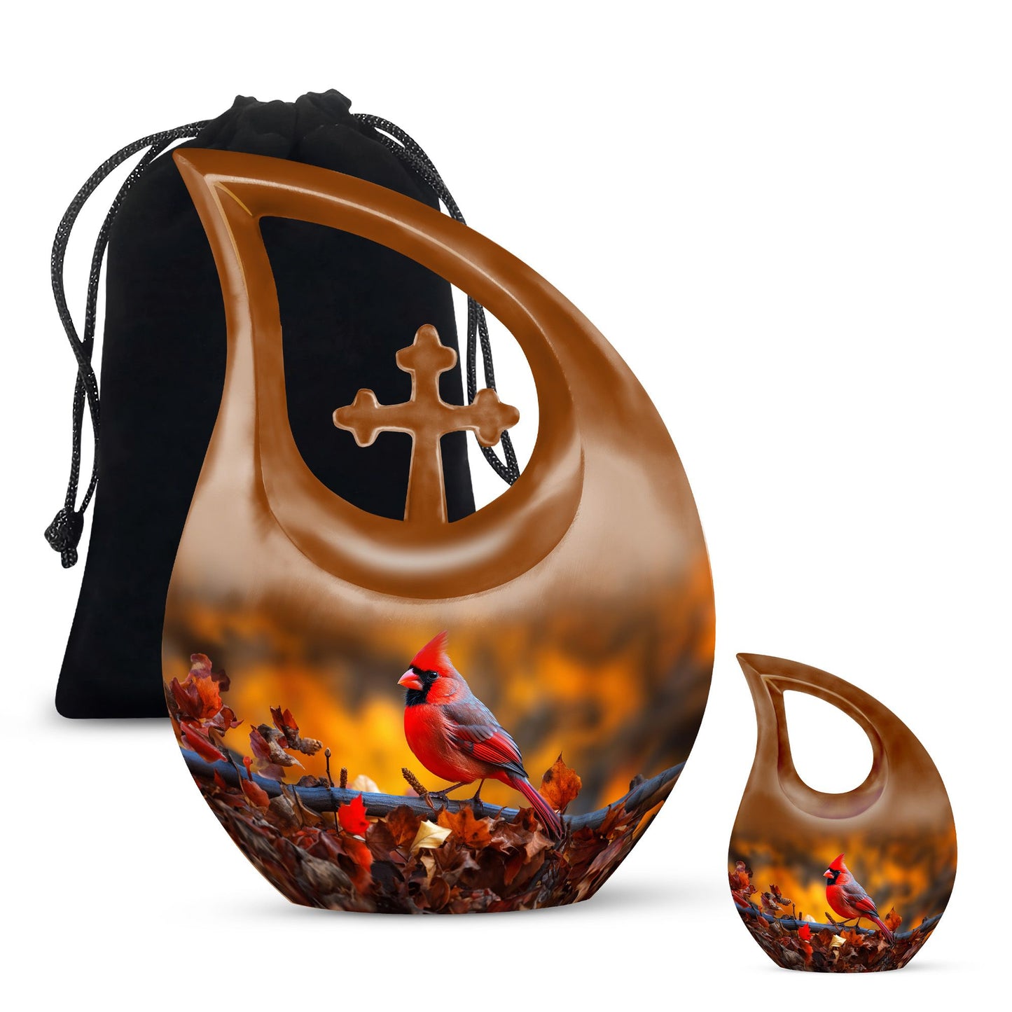 Large 10-inch Cardinal Bird Urn