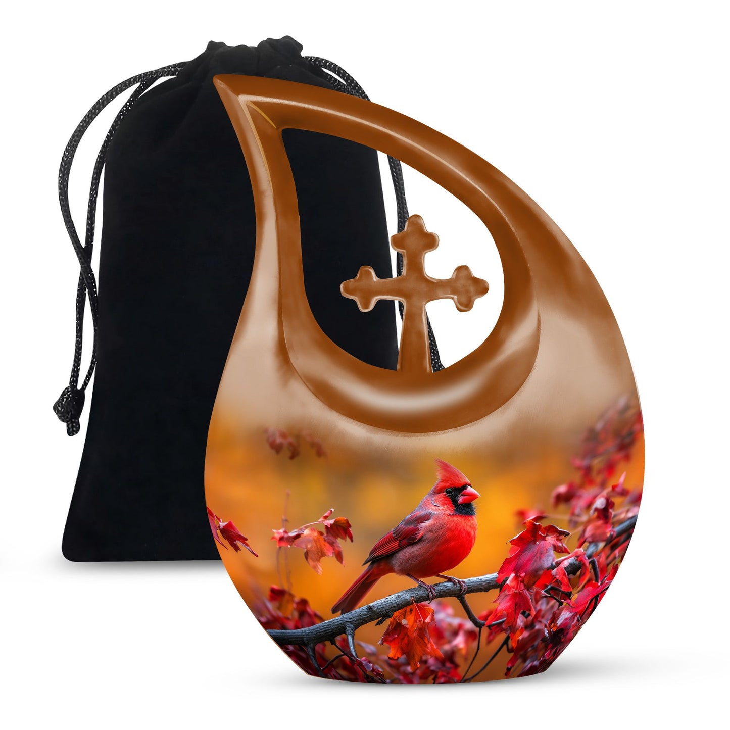 10 inch Cardinal Bird Urn