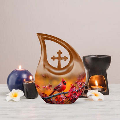 10 inch Cardinal Bird Urn