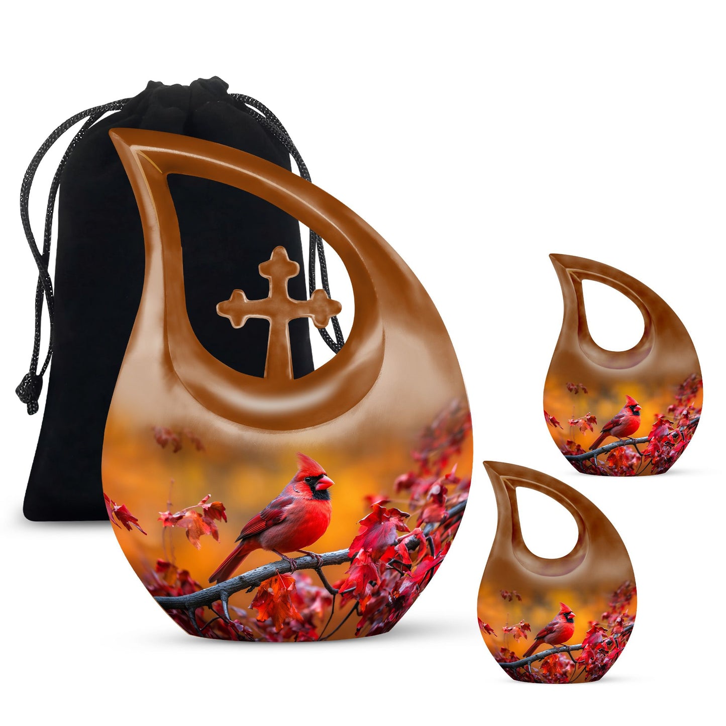 10 inch Cardinal Bird Urn