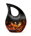 Cross drop design cardinal bird urn