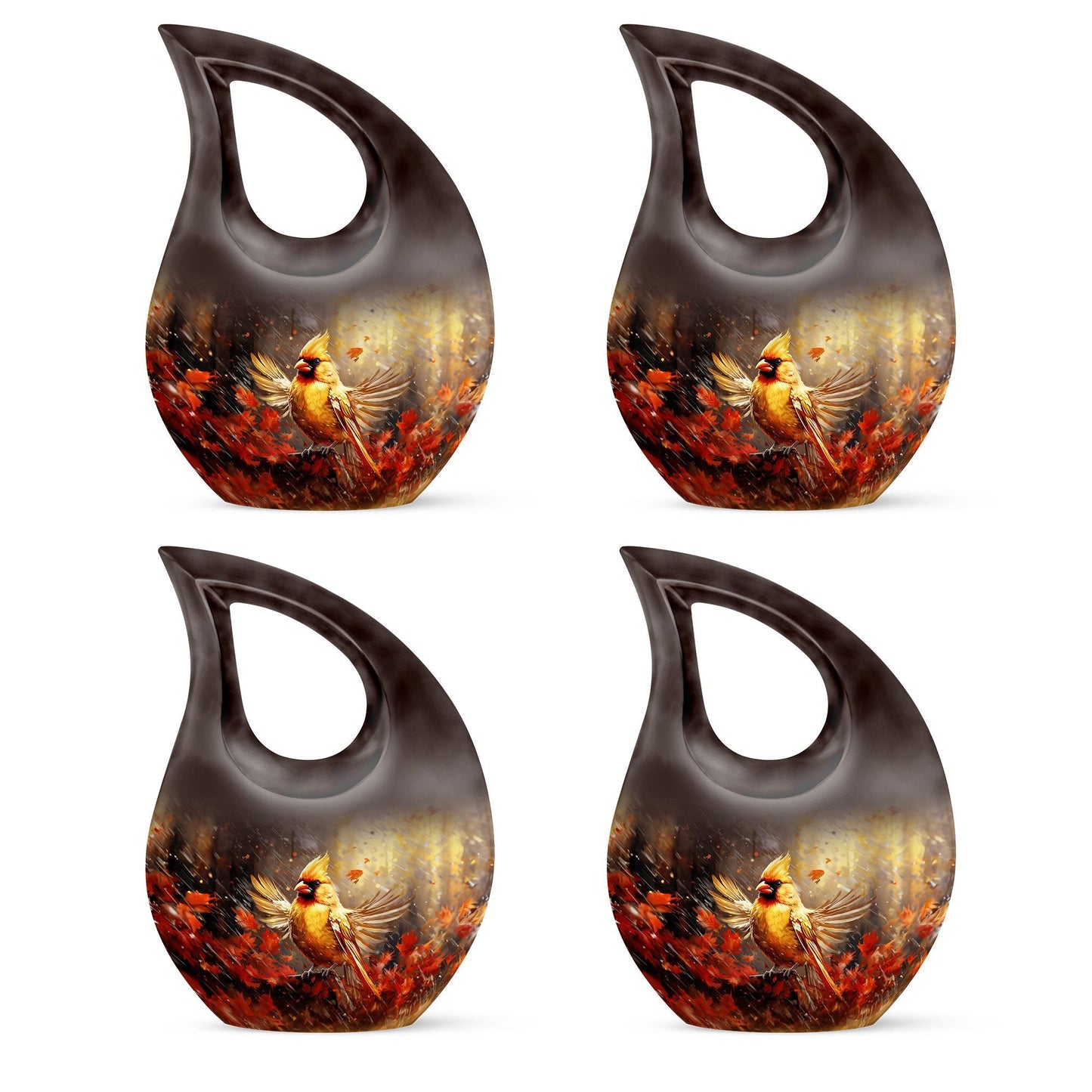 10-inch Cardinal Bird Urn 