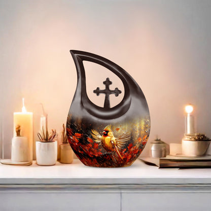 10-inch Cardinal Bird Urn 