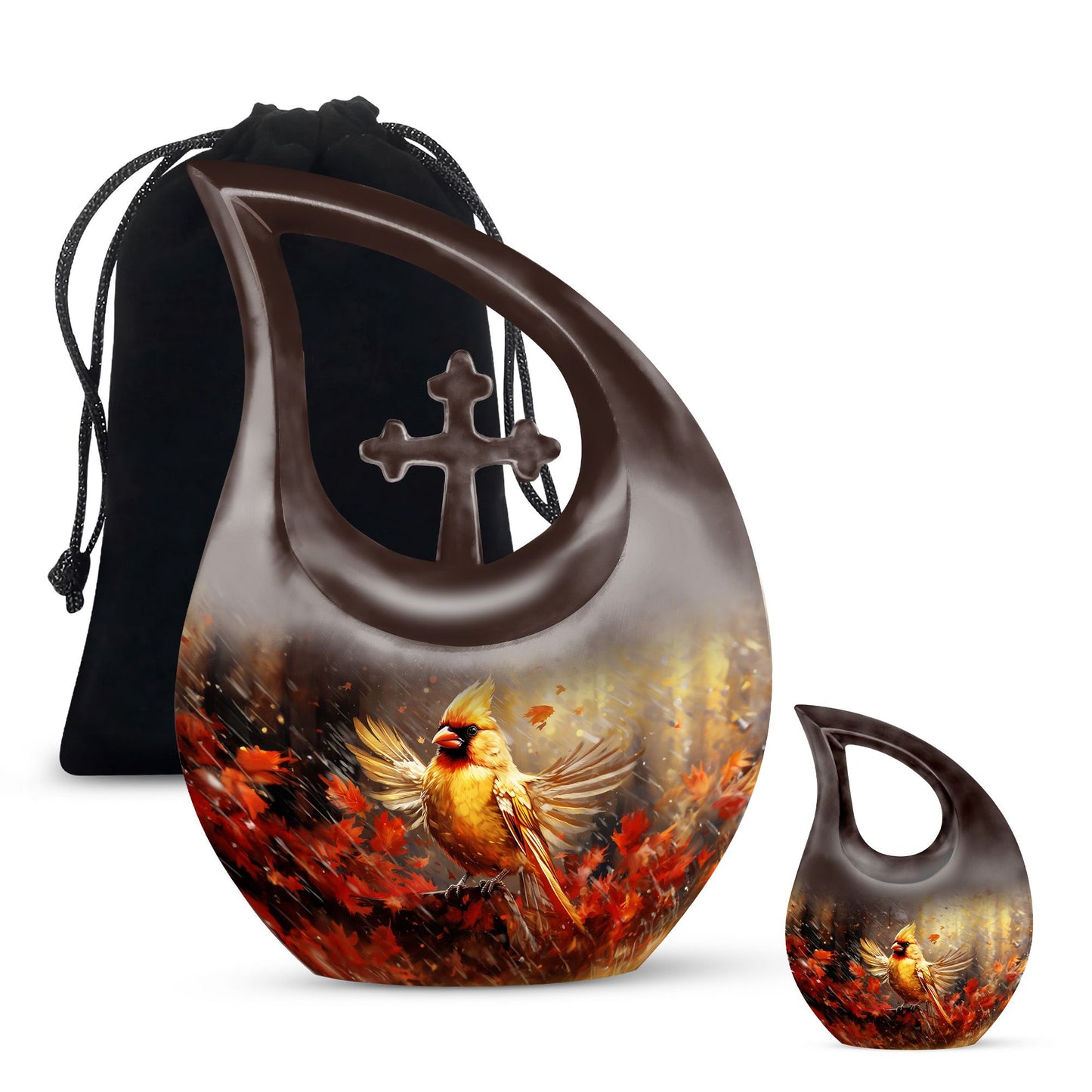 10-inch Cardinal Bird Urn 