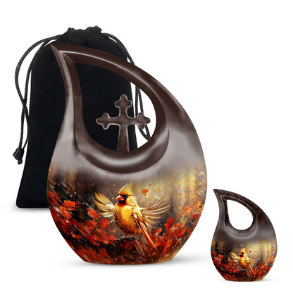 10-inch Cardinal Bird Urn 