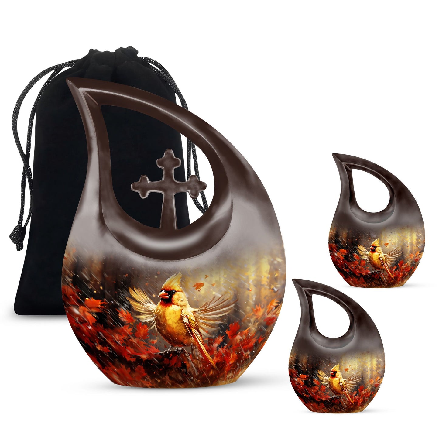 10-inch Cardinal Bird Urn 