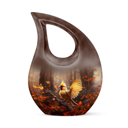 10 inch Cardinal Bird cross drop design urn