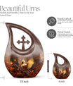 10 inch Cardinal Bird cross drop design urn