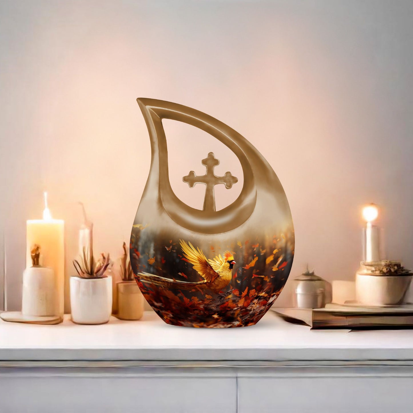 Customizable 10-inch Cardinal Bird Urn
