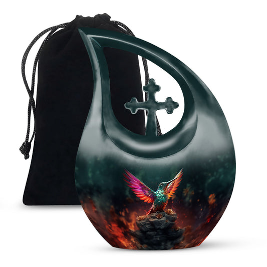 Large hummingbird cremation urn,