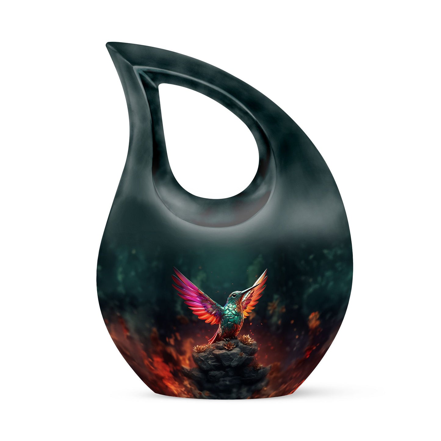 Large hummingbird cremation urn,