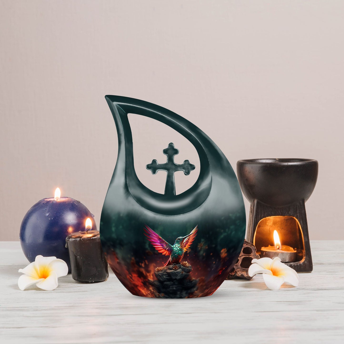 Large hummingbird cremation urn,