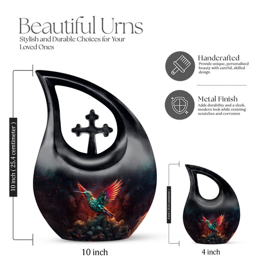 10 inch aluminium Humming Bird Urn 