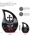 10 Inch, Cross Drop design Humming Bird Urn 