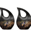 10-inch Bird-themed Cross Drop design cremation urn