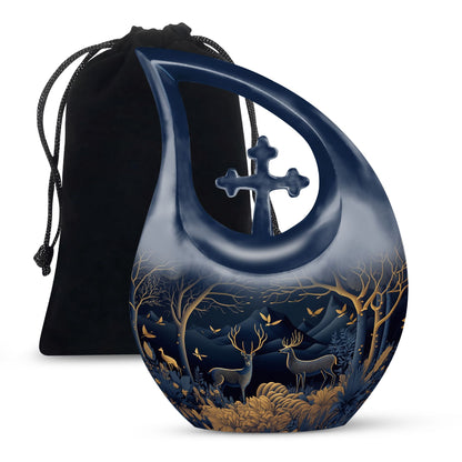 10-inch Deer Foreground Moon Urn