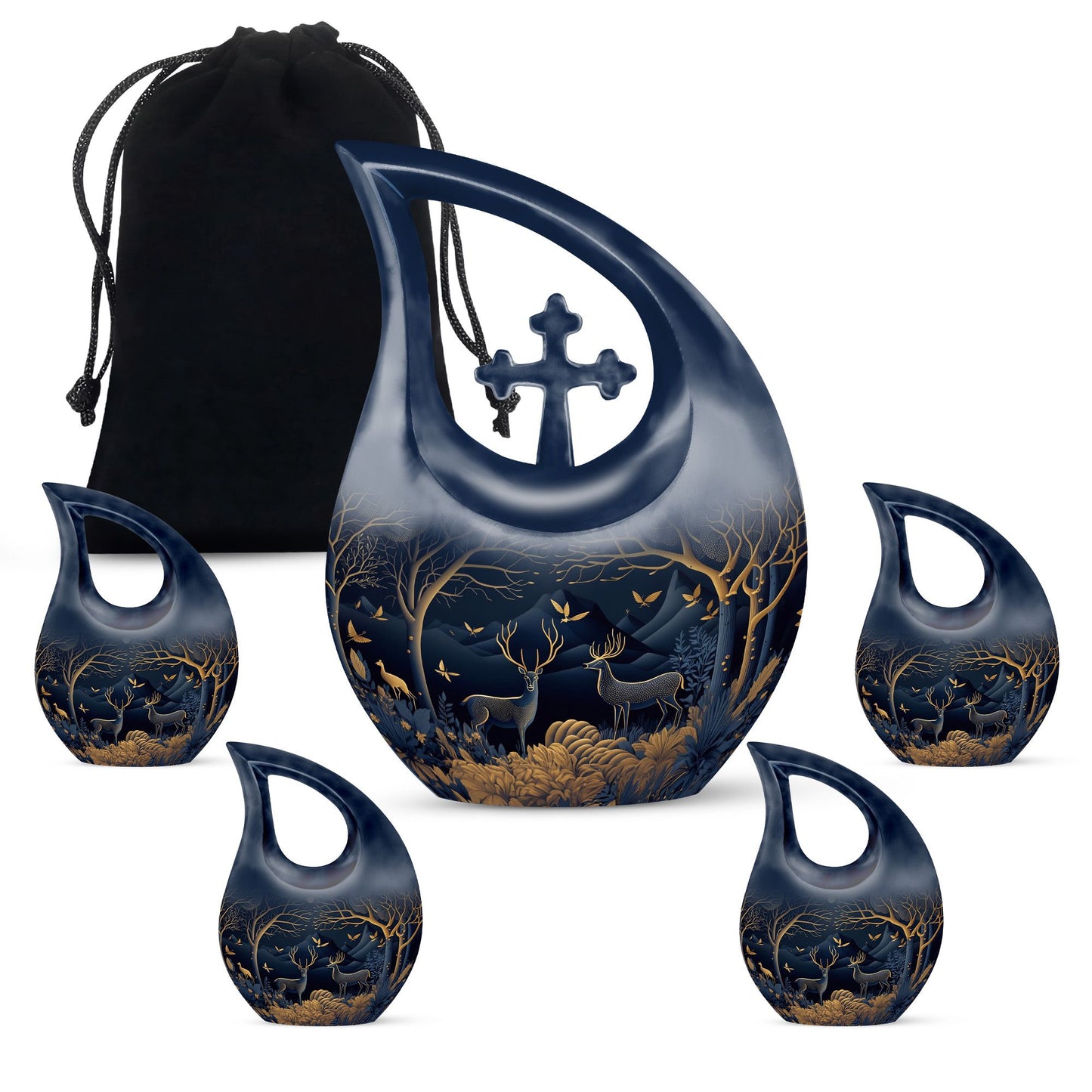 10-inch Deer Foreground Moon Urn