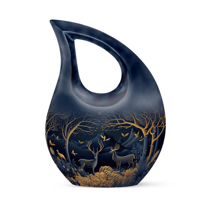 10-inch Deer Foreground Moon Urn