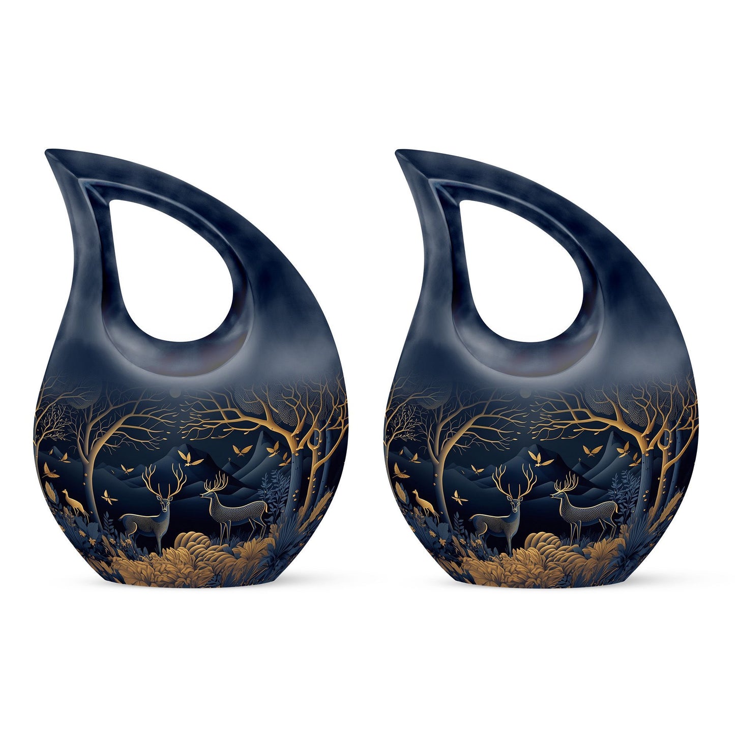 10-inch Deer Foreground Moon Urn