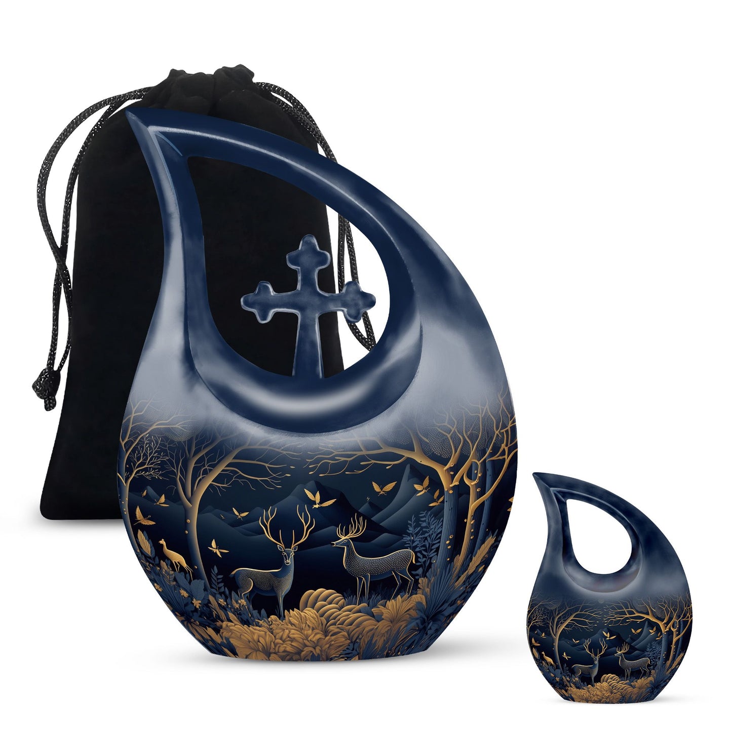 10-inch Deer Foreground Moon Urn