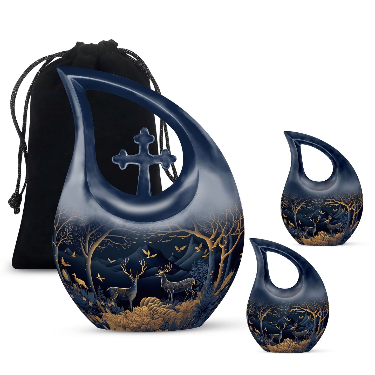 10-inch Deer Foreground Moon Urn