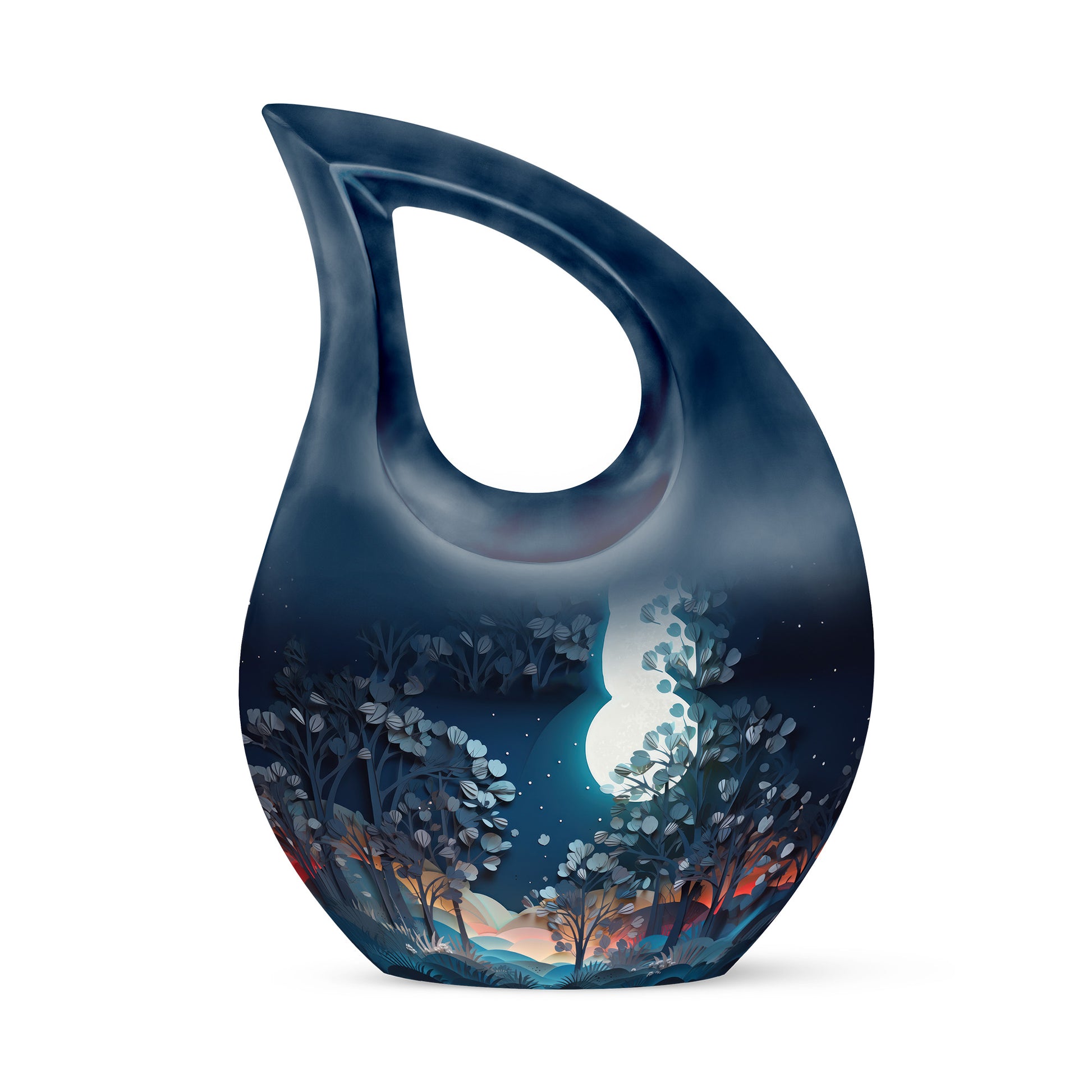 Beautiful Night Moon Cremation Urn - Tiny Urns For Women & Men