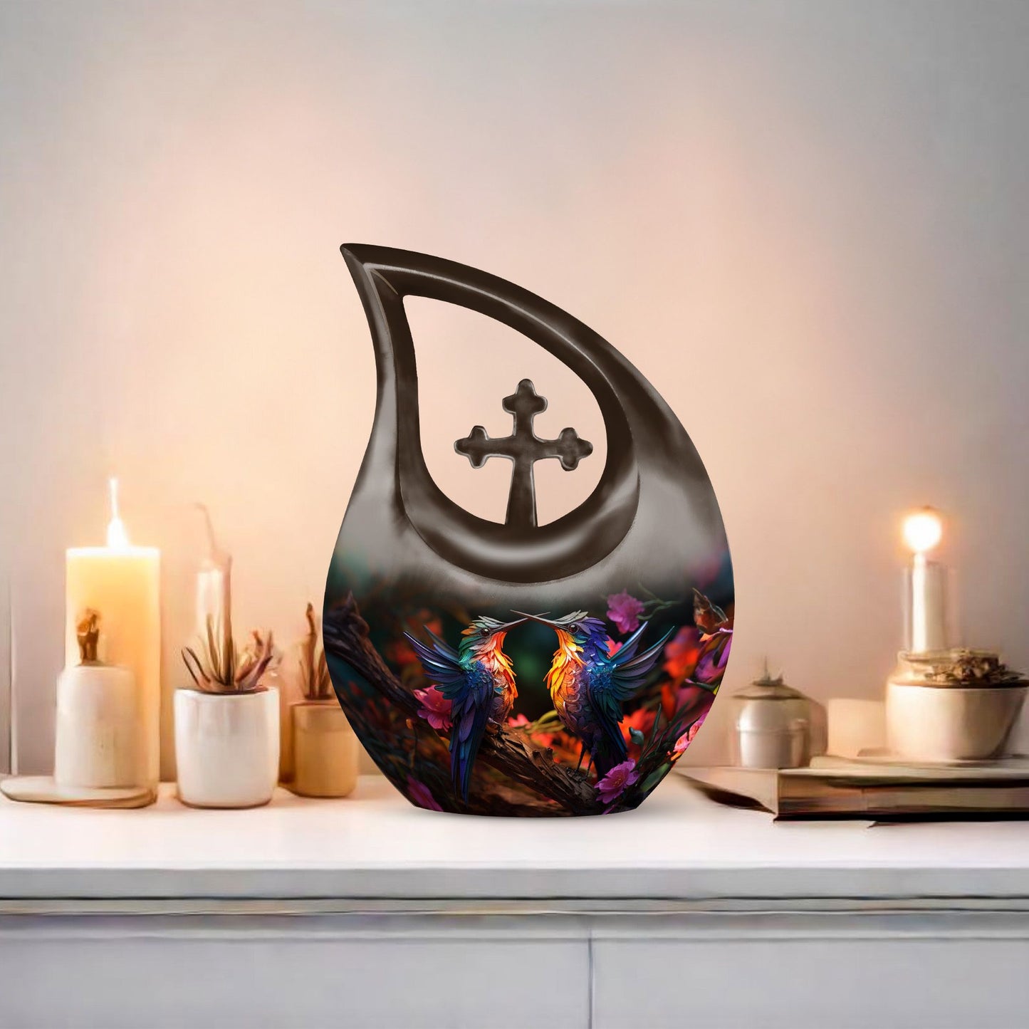10 Inch Extra Large Humming Bird Urn 