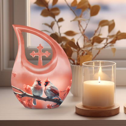 10-inch Cardinal Birds Urn 