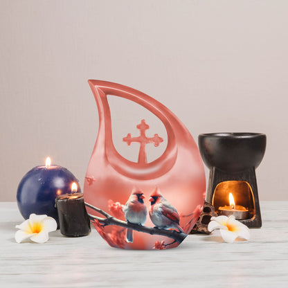 10-inch Cardinal Birds Urn 