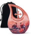 10 inch Cardinal Birds Themed Cross Drop Urn