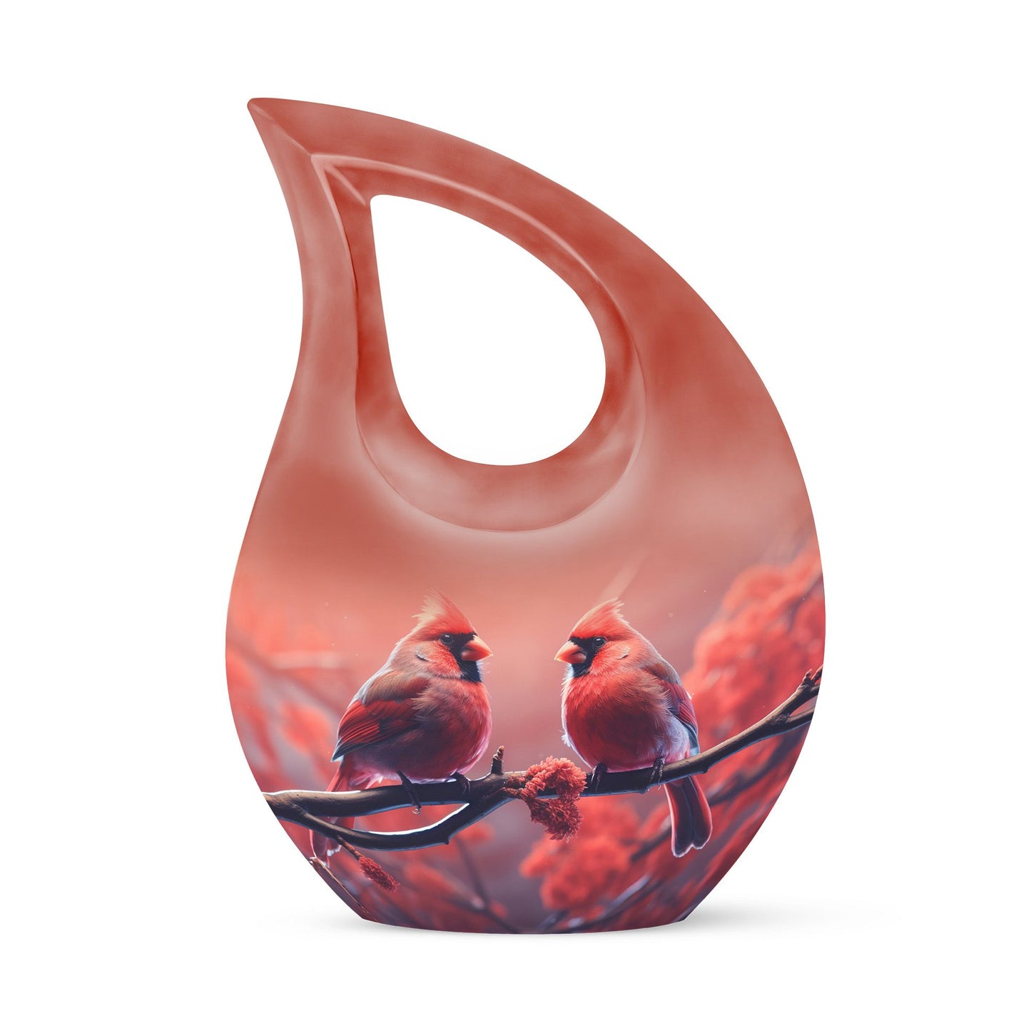 10 inch Cardinal Birds Themed Cross Drop Urn